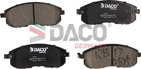 DACO Germany 322602 - Тормозные колодки, дисковые, комплект unicars.by