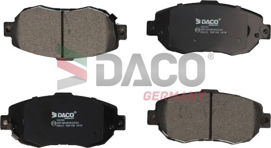 DACO Germany 322103 - Тормозные колодки, дисковые, комплект unicars.by