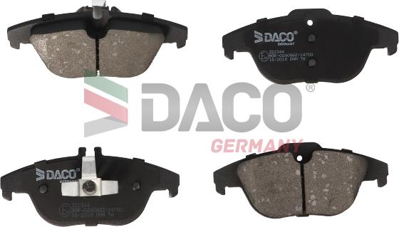 DACO Germany 322344 - Тормозные колодки, дисковые, комплект unicars.by