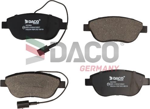 DACO Germany 322364 - Тормозные колодки, дисковые, комплект unicars.by