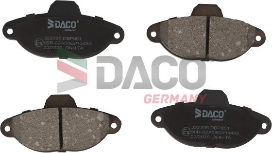 DACO Germany 322335 - Тормозные колодки, дисковые, комплект unicars.by