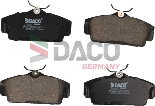 DACO Germany 322254 - Тормозные колодки, дисковые, комплект unicars.by