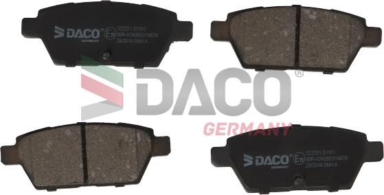 DACO Germany 322251 - Тормозные колодки, дисковые, комплект unicars.by