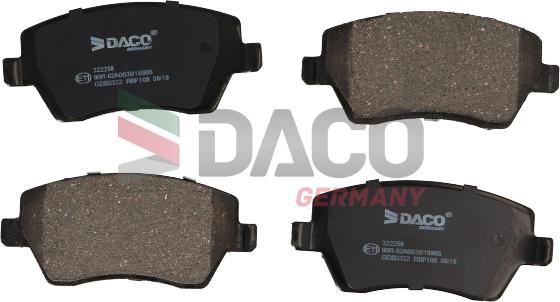 DACO Germany 322258 - Тормозные колодки, дисковые, комплект unicars.by