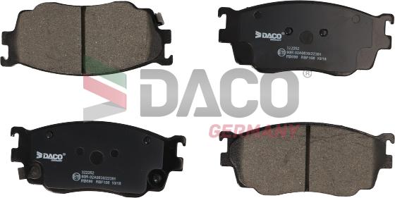 DACO Germany 322252 - Тормозные колодки, дисковые, комплект unicars.by