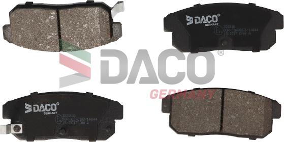 DACO Germany 322210 - Тормозные колодки, дисковые, комплект unicars.by