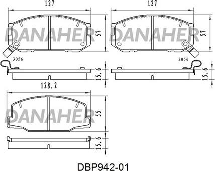 Danaher DBP942-01 - Тормозные колодки, дисковые, комплект unicars.by