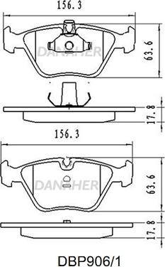 Danaher DBP906/1 - Тормозные колодки, дисковые, комплект unicars.by