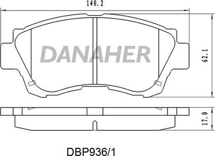 Danaher DBP936/1 - Тормозные колодки, дисковые, комплект unicars.by