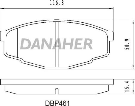 Danaher DBP461 - Тормозные колодки, дисковые, комплект unicars.by