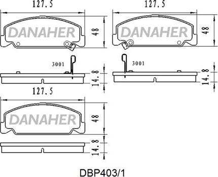 Danaher DBP403/1 - Тормозные колодки, дисковые, комплект unicars.by