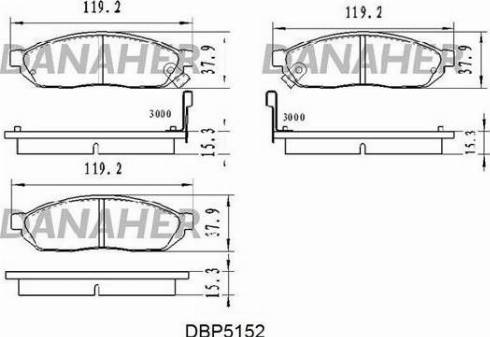 Danaher DBP5152 - Тормозные колодки, дисковые, комплект unicars.by