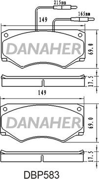 Danaher DBP583 - Тормозные колодки, дисковые, комплект unicars.by