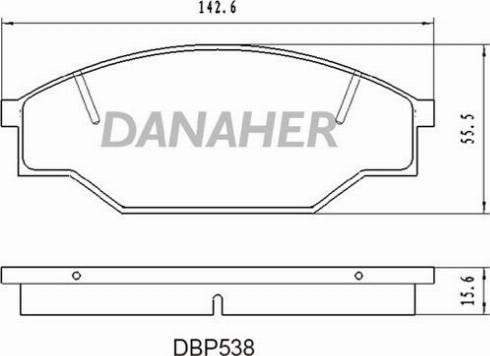 Danaher DBP538 - Тормозные колодки, дисковые, комплект unicars.by