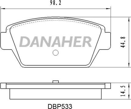 Danaher DBP533 - Тормозные колодки, дисковые, комплект unicars.by