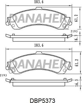 Danaher DBP5373 - Тормозные колодки, дисковые, комплект unicars.by