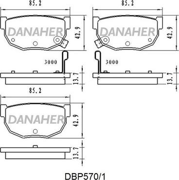 Danaher DBP570/1 - Тормозные колодки, дисковые, комплект unicars.by