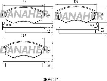 Danaher DBP606/1 - Тормозные колодки, дисковые, комплект unicars.by