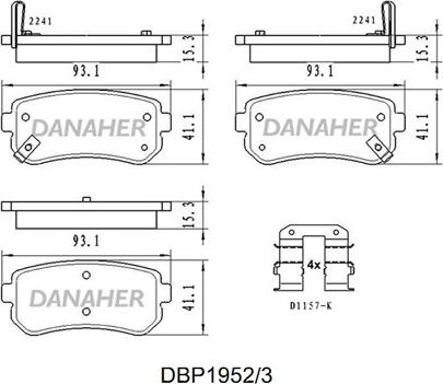 Danaher DBP1952/3 - Тормозные колодки, дисковые, комплект unicars.by