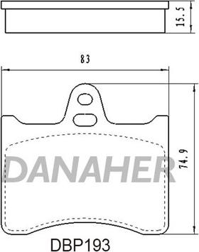 Danaher DBP193 - Тормозные колодки, дисковые, комплект unicars.by