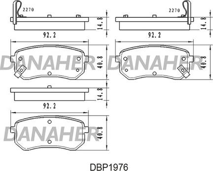 Danaher DBP1976 - Тормозные колодки, дисковые, комплект unicars.by