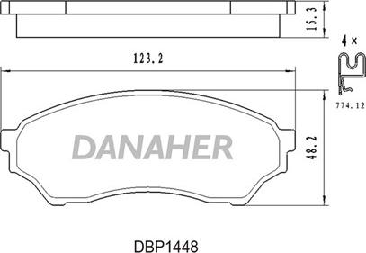 Danaher DBP1448 - Тормозные колодки, дисковые, комплект unicars.by