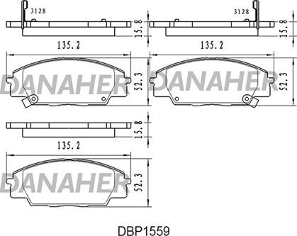 Danaher DBP1559 - Тормозные колодки, дисковые, комплект unicars.by