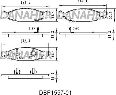 Danaher DBP1557-01 - Тормозные колодки, дисковые, комплект unicars.by