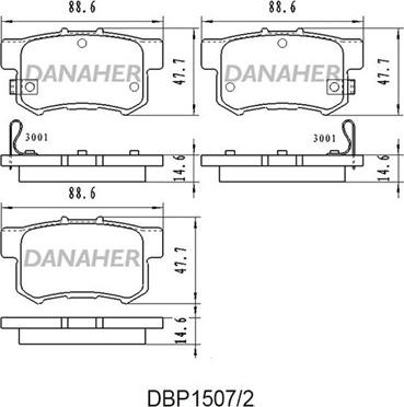 Danaher DBP1507/2 - Тормозные колодки, дисковые, комплект unicars.by