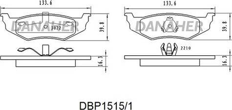 Danaher DBP1515/1 - Тормозные колодки, дисковые, комплект unicars.by