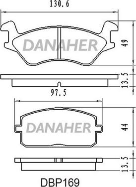 Danaher DBP169 - Тормозные колодки, дисковые, комплект unicars.by