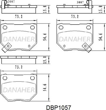 Danaher DBP1057 - Тормозные колодки, дисковые, комплект unicars.by