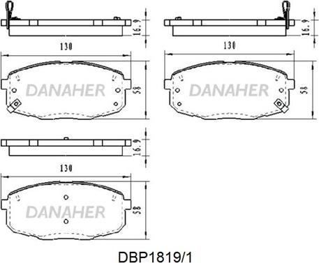 Danaher DBP1819/1 - Тормозные колодки, дисковые, комплект unicars.by