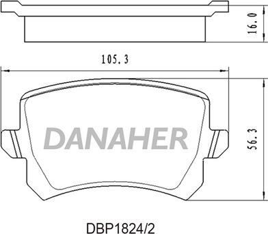 Danaher DBP1824/2 - Тормозные колодки, дисковые, комплект unicars.by