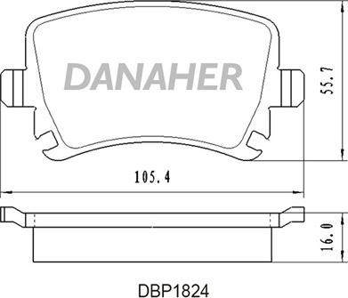 Danaher DBP1824 - Тормозные колодки, дисковые, комплект unicars.by