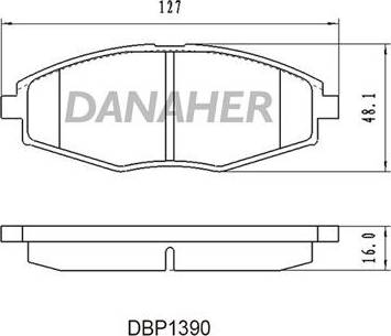 Danaher DBP1390 - Тормозные колодки, дисковые, комплект unicars.by