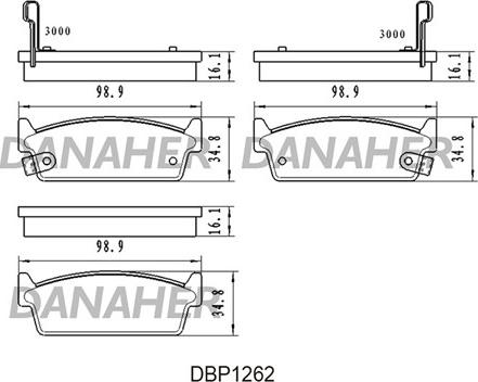 Danaher DBP1262 - Тормозные колодки, дисковые, комплект unicars.by