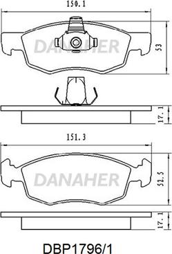 Danaher DBP1796/1 - Тормозные колодки, дисковые, комплект unicars.by