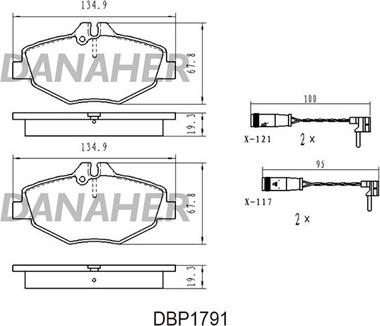 Danaher DBP179/1 - Тормозные колодки, дисковые, комплект unicars.by