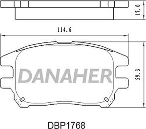 Danaher DBP1768 - Тормозные колодки, дисковые, комплект unicars.by