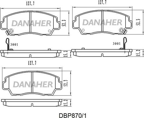 Danaher DBP870/1 - Тормозные колодки, дисковые, комплект unicars.by