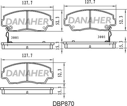 Danaher DBP870 - Тормозные колодки, дисковые, комплект unicars.by