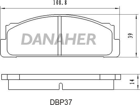 Danaher DBP37 - Тормозные колодки, дисковые, комплект unicars.by