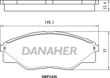 Danaher DBP2496 - Тормозные колодки, дисковые, комплект unicars.by