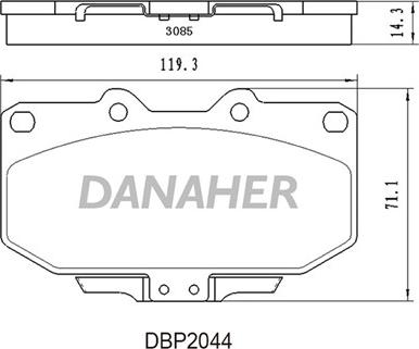 Danaher DBP2044 - Тормозные колодки, дисковые, комплект unicars.by