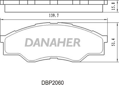 Danaher DBP2060 - Тормозные колодки, дисковые, комплект unicars.by