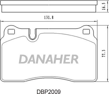 Danaher DBP2009 - Тормозные колодки, дисковые, комплект unicars.by