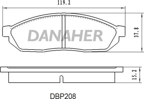 Danaher DBP208 - Тормозные колодки, дисковые, комплект unicars.by