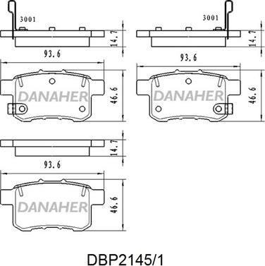 Danaher DBP2145/1 - Тормозные колодки, дисковые, комплект unicars.by