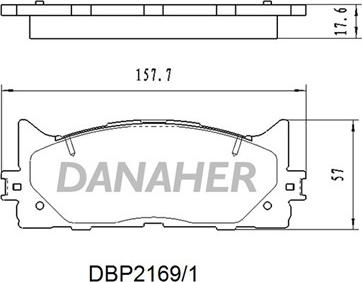 Danaher DBP2169/1 - Тормозные колодки, дисковые, комплект unicars.by